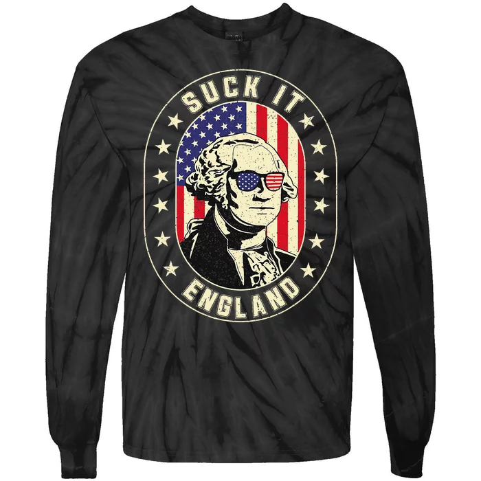 Suck It England George Washington 1776 Usa Tie-Dye Long Sleeve Shirt