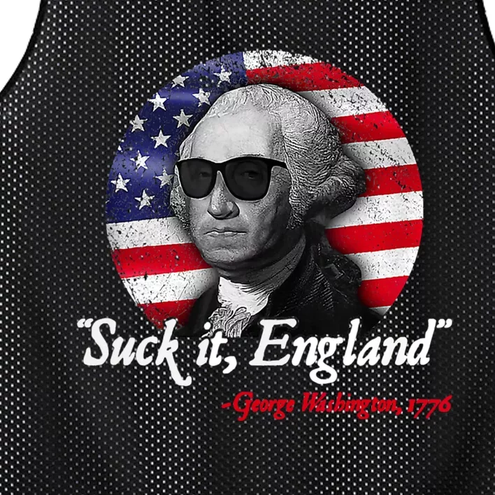 SUCK IT ENGLAND Funny 4th Of July George Washington 1776 Mesh Reversible Basketball Jersey Tank