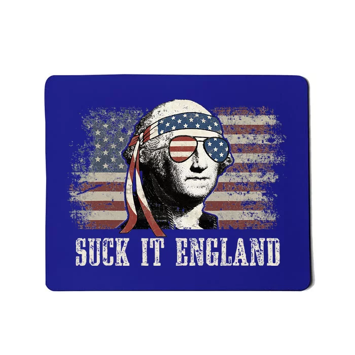 Suck It England Funny 4th Of July George Washington Us Flag Mousepad