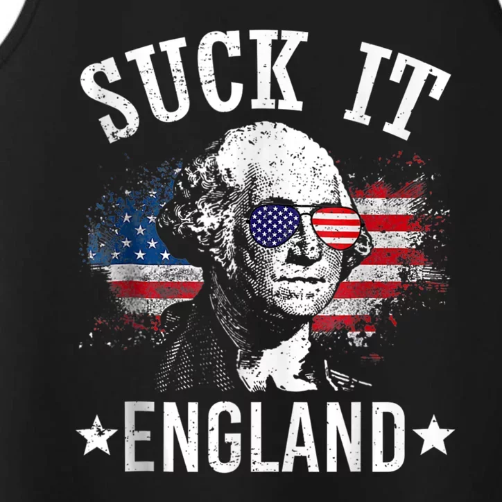 SUCK IT ENGLAND Funny 4th Of July George Washington 1776 Performance Tank