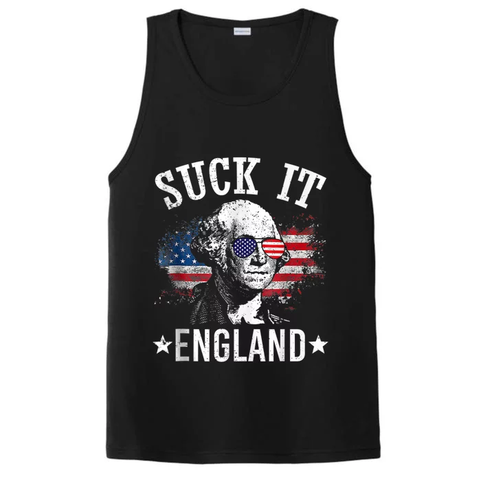 SUCK IT ENGLAND Funny 4th Of July George Washington 1776 Performance Tank