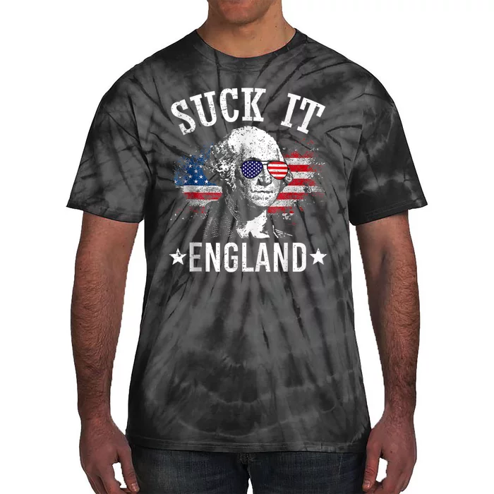 SUCK IT ENGLAND Funny 4th Of July George Washington 1776 Tie-Dye T-Shirt