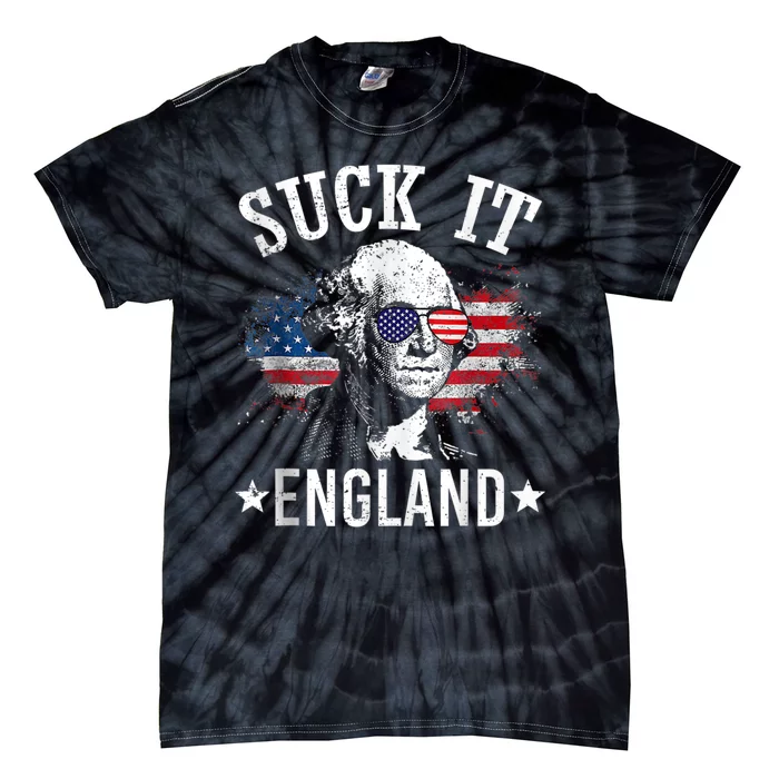 SUCK IT ENGLAND Funny 4th Of July George Washington 1776 Tie-Dye T-Shirt