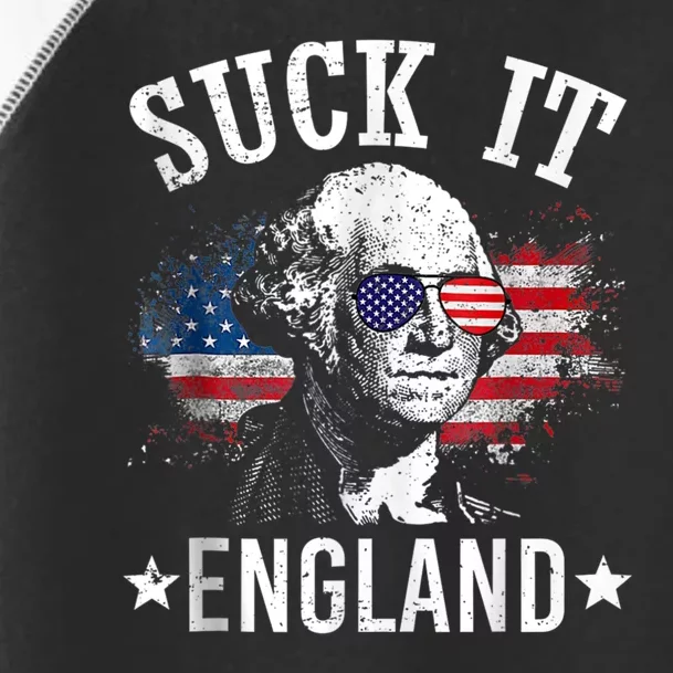 SUCK IT ENGLAND Funny 4th Of July George Washington 1776 Toddler Fine Jersey T-Shirt