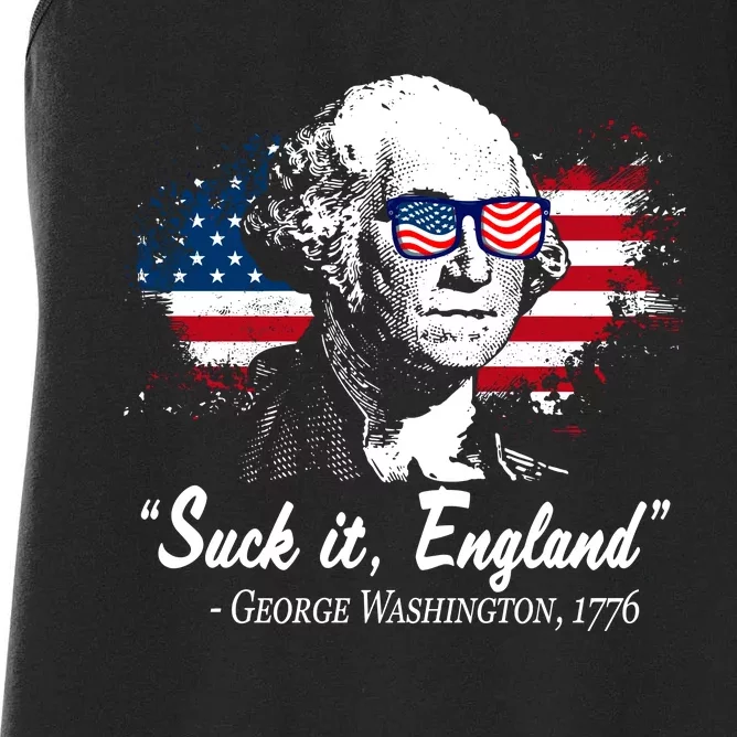 Suck It England Funny 4th Of July George Washington 1776 Women's Racerback Tank