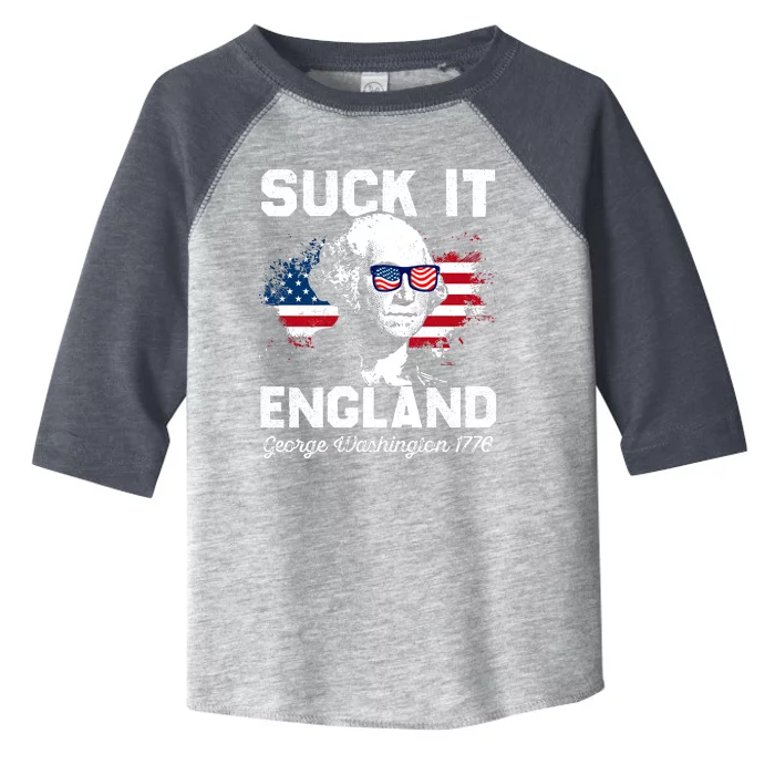 Suck It England Funny 4th Of July George Washington 1776 Toddler Fine Jersey T-Shirt