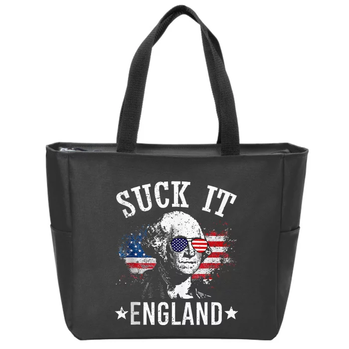 Suck It England Funny 4th Of July George Washington 1776 Zip Tote Bag