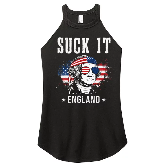 Suck It England Funny 4th Of July George Washington Funny Women’s Perfect Tri Rocker Tank