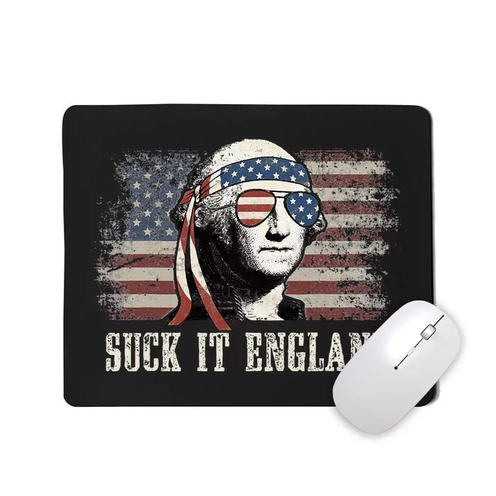 Suck It England 4th Of July George Washington Us Flag Mousepad