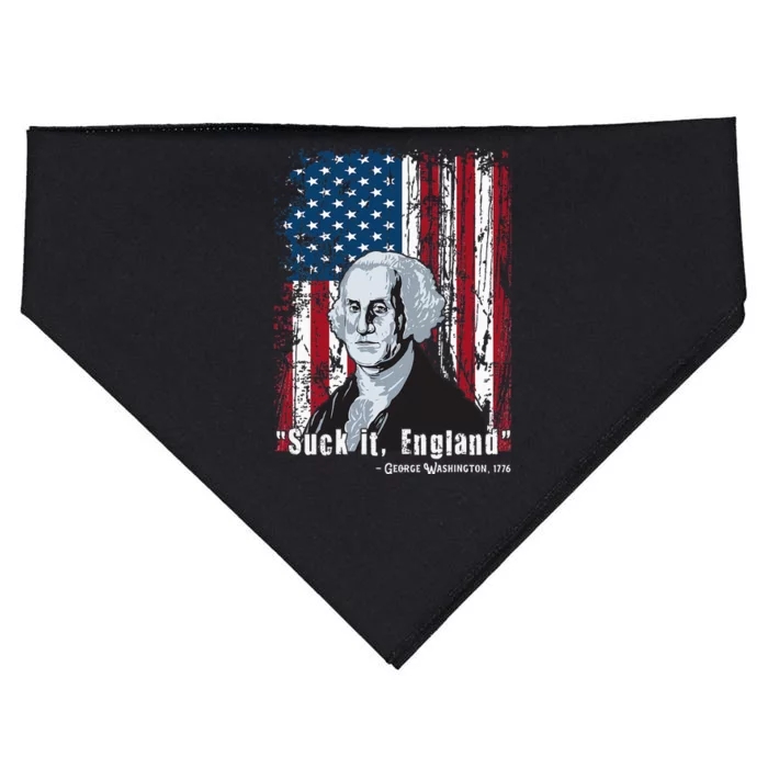 Suck It England Funny 4th Of July George Washington 1776 USA-Made Doggie Bandana