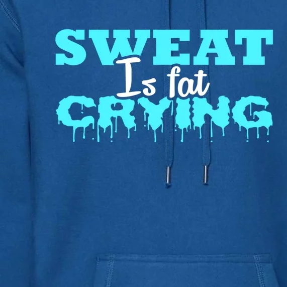 Sweat Is Fat Crying Gift Funny Gym Workout Gift Premium Hoodie