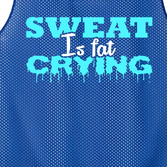 Sweat Is Fat Crying Gift Funny Gym Workout Gift Mesh Reversible Basketball Jersey Tank