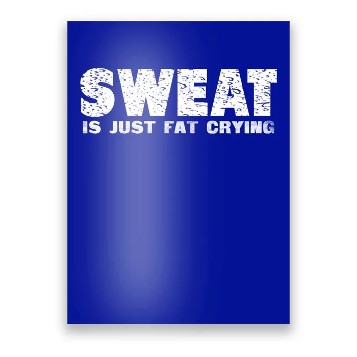 Sweat Is Fat Crying Funny Gym Work Out Motivation Quotes Meaningful Gift Poster