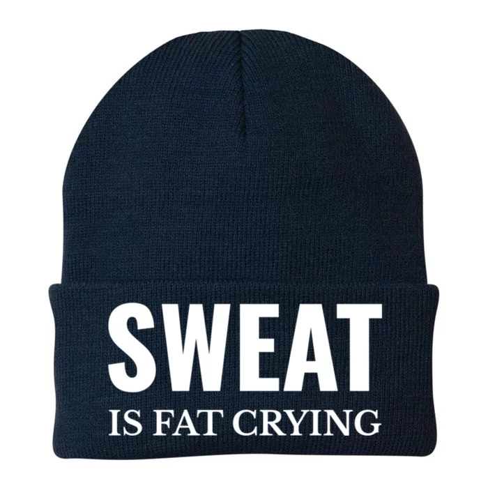 Sweat Is Fat Crying Workout Gym Gift Knit Cap Winter Beanie