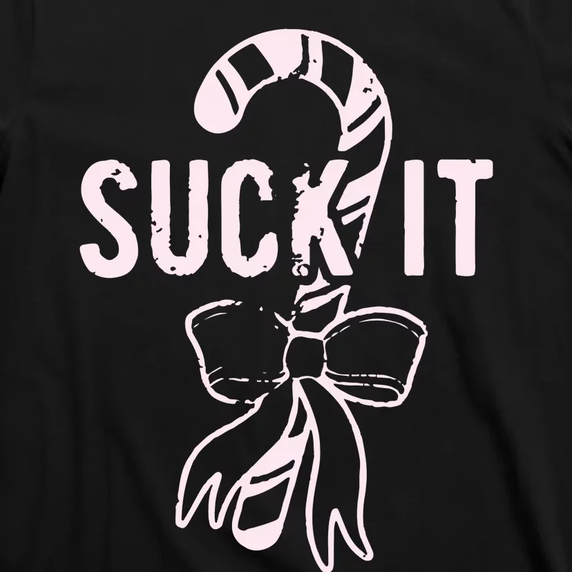 Suck It Funny Christmas Candy Cane T-Shirt