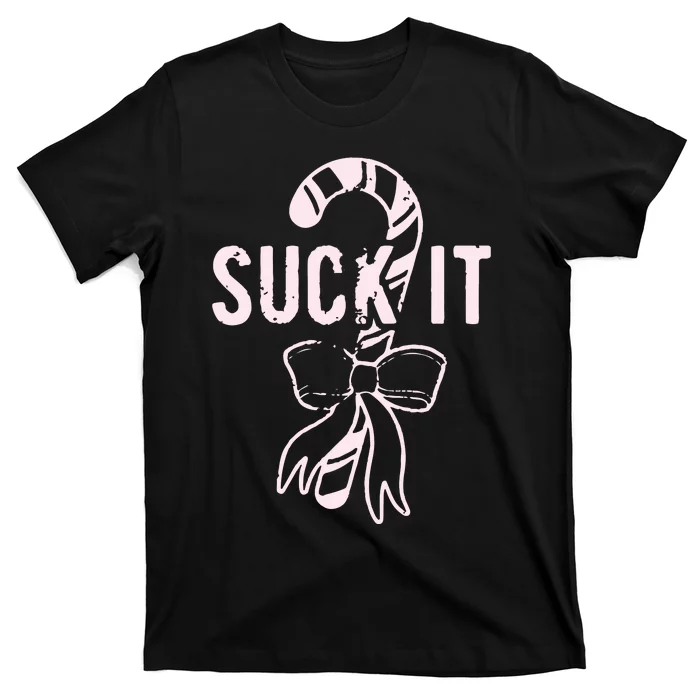 Suck It Funny Christmas Candy Cane T-Shirt