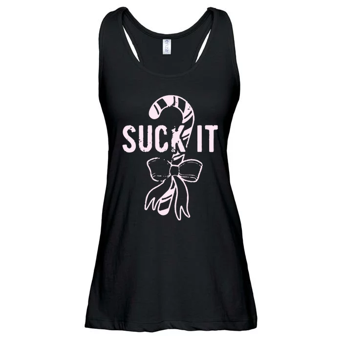 Suck It Funny Christmas Candy Cane Ladies Essential Flowy Tank