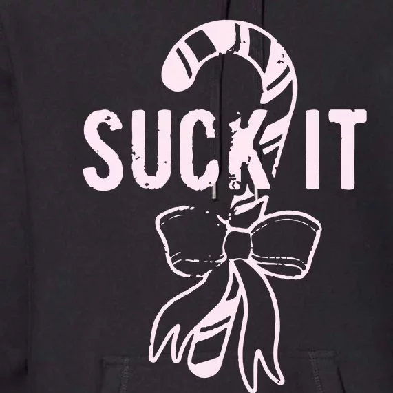 Suck It Funny Christmas Candy Cane Premium Hoodie