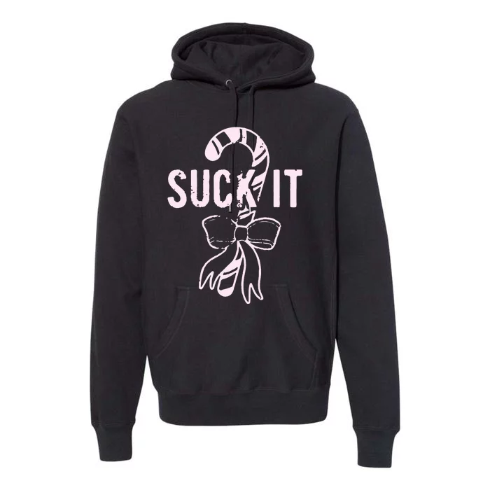 Suck It Funny Christmas Candy Cane Premium Hoodie