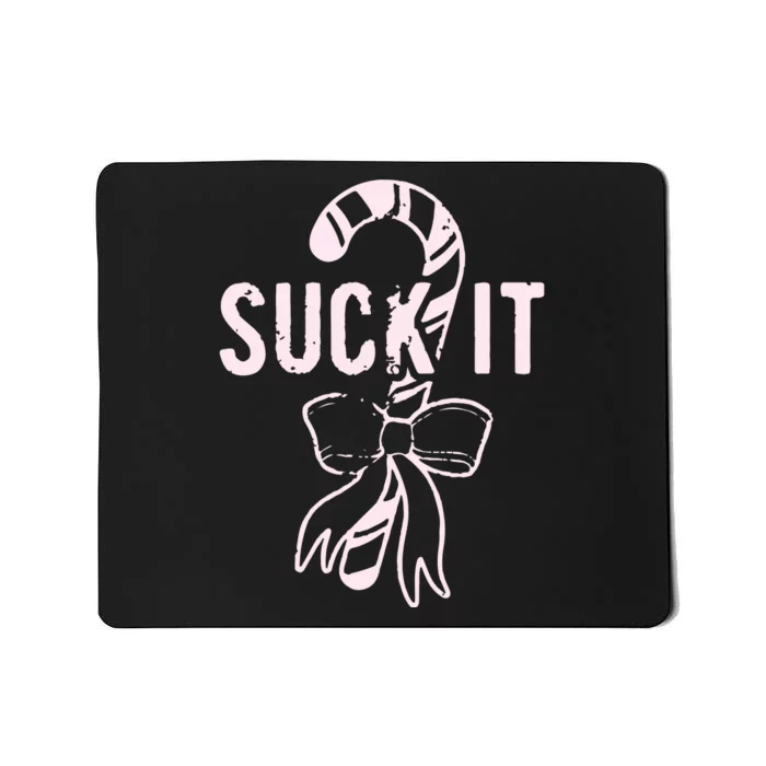 Suck It Funny Christmas Candy Cane Mousepad