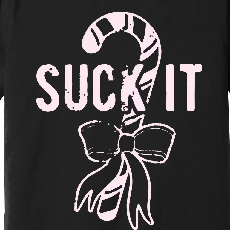 Suck It Funny Christmas Candy Cane Premium T-Shirt