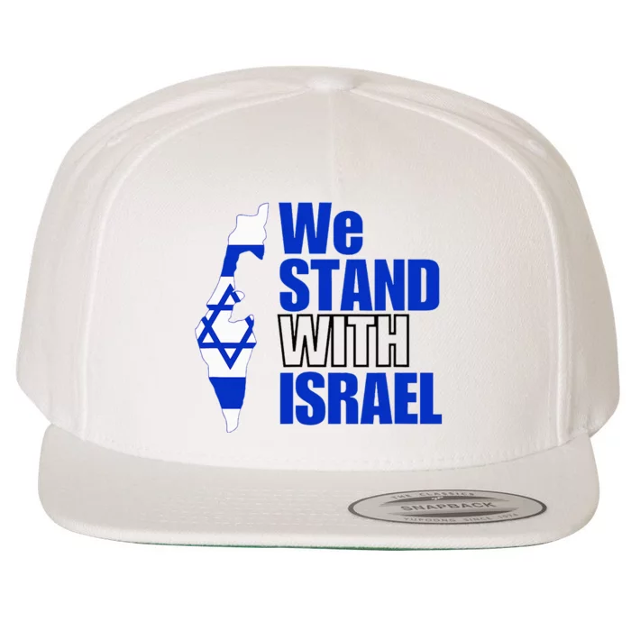 Support Israel Flag Design Wool Snapback Cap