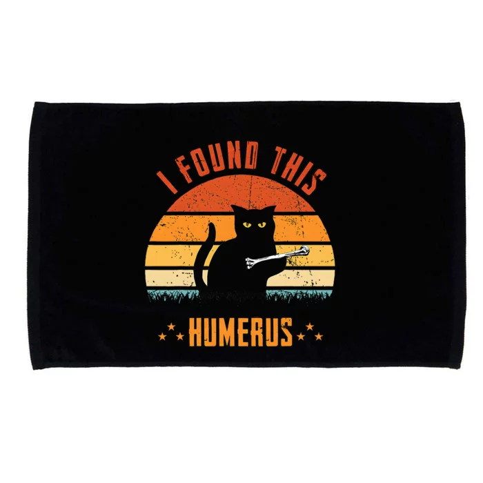 Scary I Found This Humerus Cat Black Humorous Microfiber Hand Towel