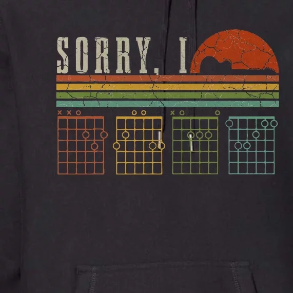 Sorry Idgaf Funny Hidden Message Guitar Chords Players Premium Hoodie