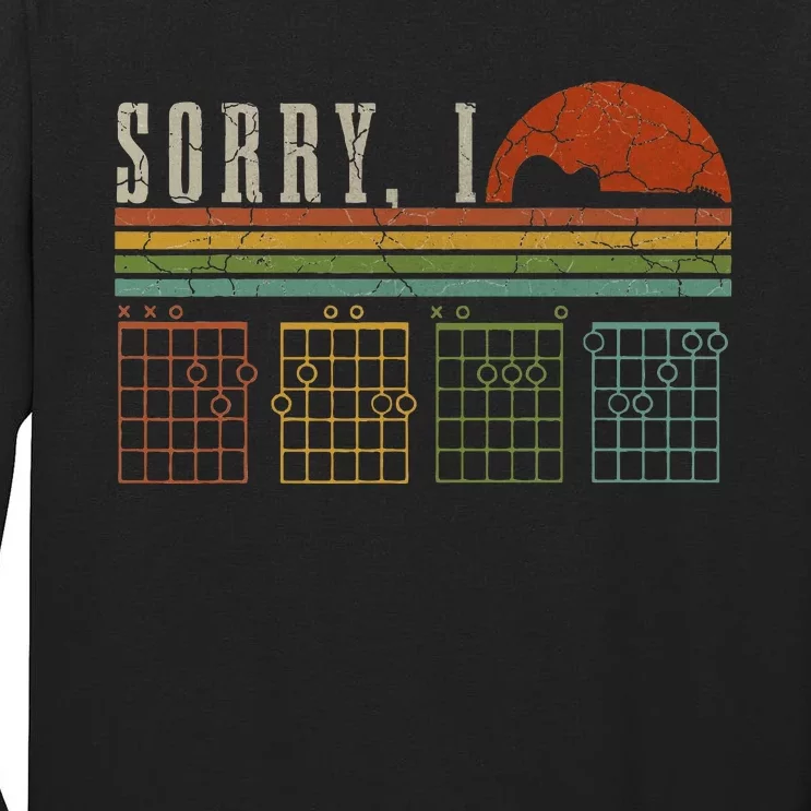 Sorry Idgaf Funny Hidden Message Guitar Chords Players Tall Long Sleeve T-Shirt