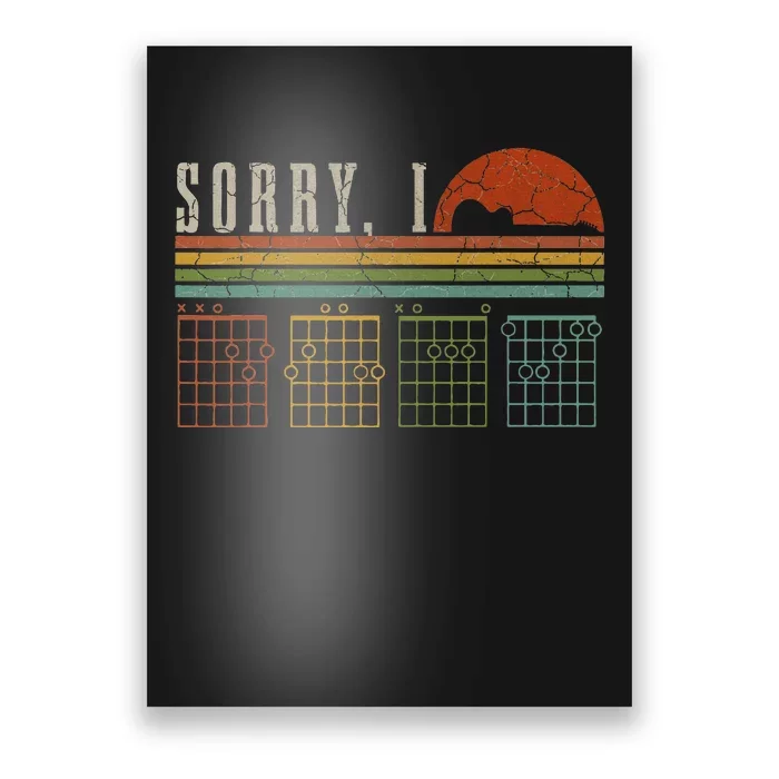 Sorry Idgaf Funny Hidden Message Guitar Chords Players Poster