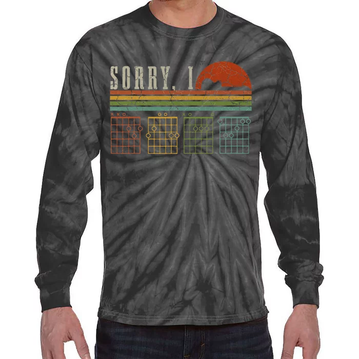 Sorry Idgaf Funny Hidden Message Guitar Chords Players Tie-Dye Long Sleeve Shirt