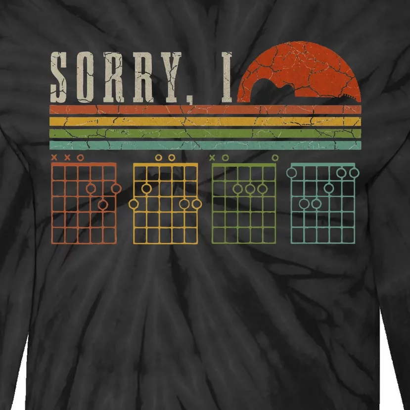 Sorry Idgaf Funny Hidden Message Guitar Chords Players Tie-Dye Long Sleeve Shirt