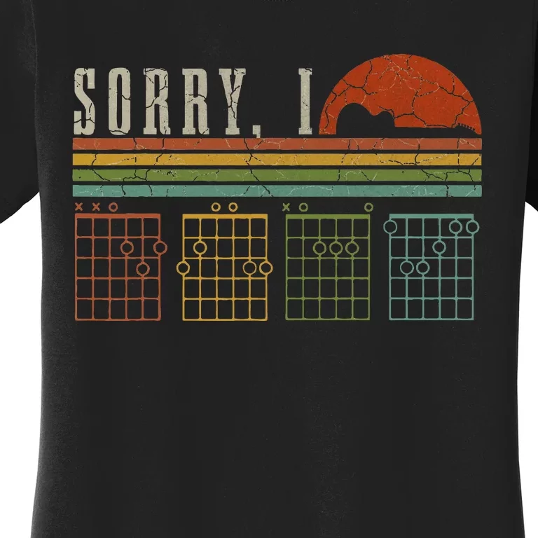 Sorry Idgaf Funny Hidden Message Guitar Chords Players Women's T-Shirt