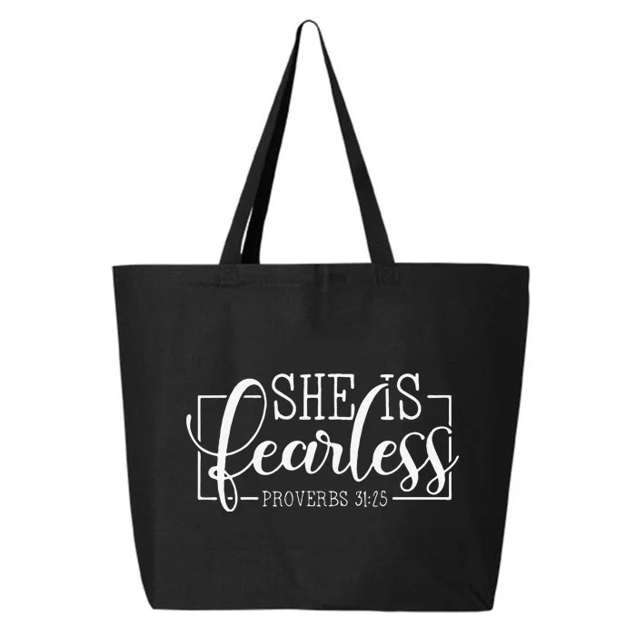 She is Fearless Proverbs 3125 Christian quotes 25L Jumbo Tote