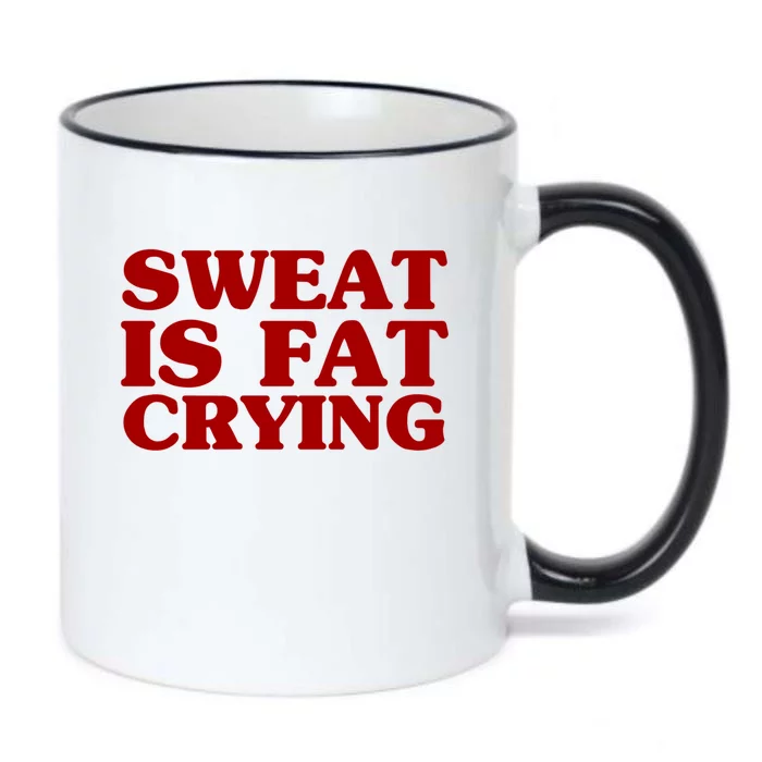 Sweat Is Fat Crying Great Gift Funny Fitness Workout Statet Cool Gift Black Color Changing Mug