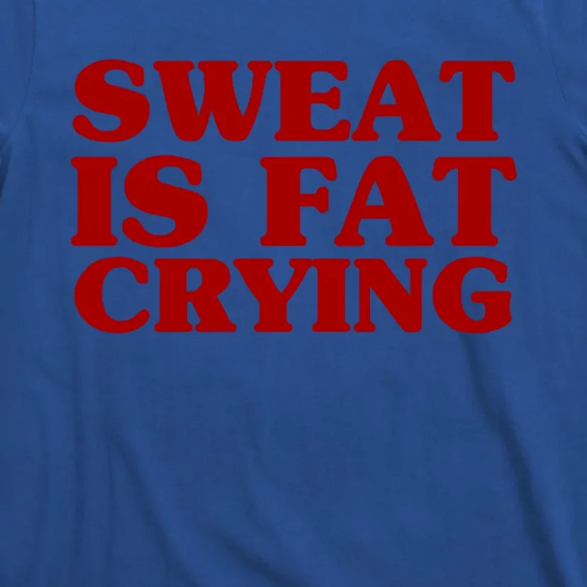 Sweat Is Fat Crying Great Gift Funny Fitness Workout Statet Cool Gift T-Shirt