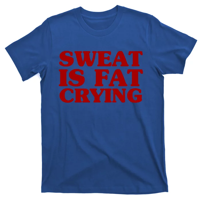 Sweat Is Fat Crying Great Gift Funny Fitness Workout Statet Cool Gift T-Shirt