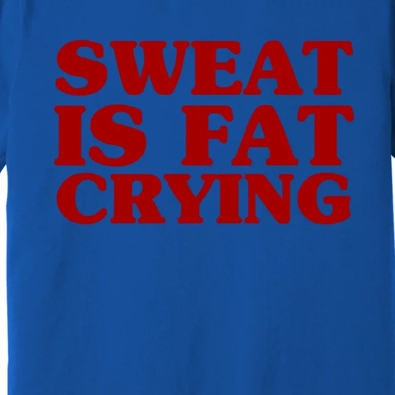 Sweat Is Fat Crying Great Gift Funny Fitness Workout Statet Cool Gift Premium T-Shirt