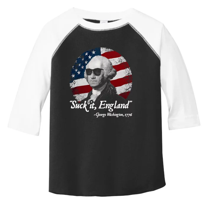 Suck It Funny England 4th Of July George Washington Funny Toddler Fine Jersey T-Shirt