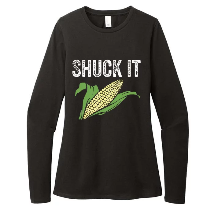 Shuck It Funny Farmer Corn Lover Market Festival Gift Womens CVC Long Sleeve Shirt