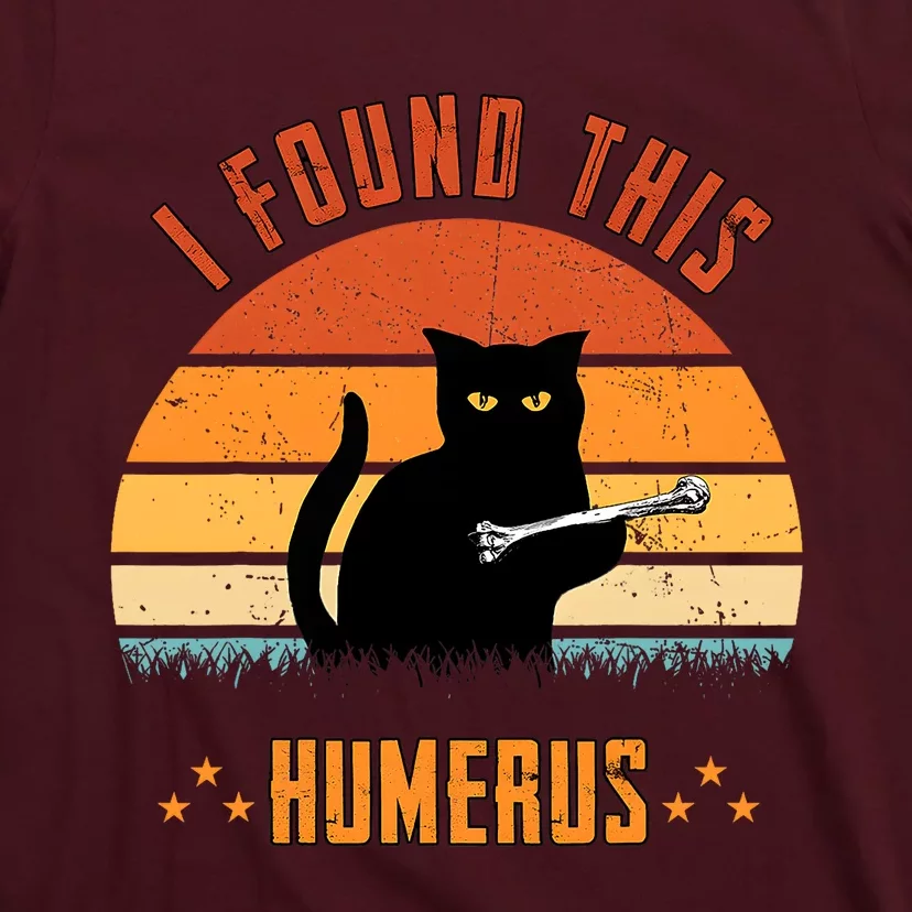 Scary I Found This Humerus Cat Black Humorous T-Shirt