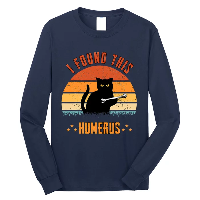 Scary I Found This Humerus Cat Black Humorous Long Sleeve Shirt