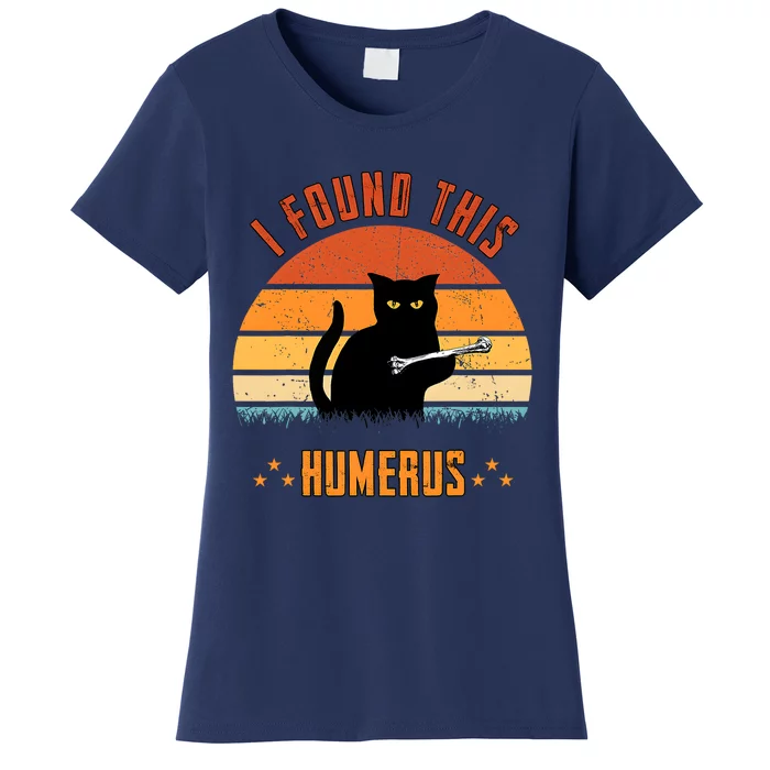 Scary I Found This Humerus Cat Black Humorous Women's T-Shirt