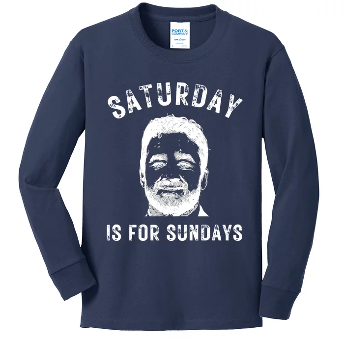 Saturday Is For Sundays Football Head Coach Jeff Saturday Kids Long Sleeve Shirt