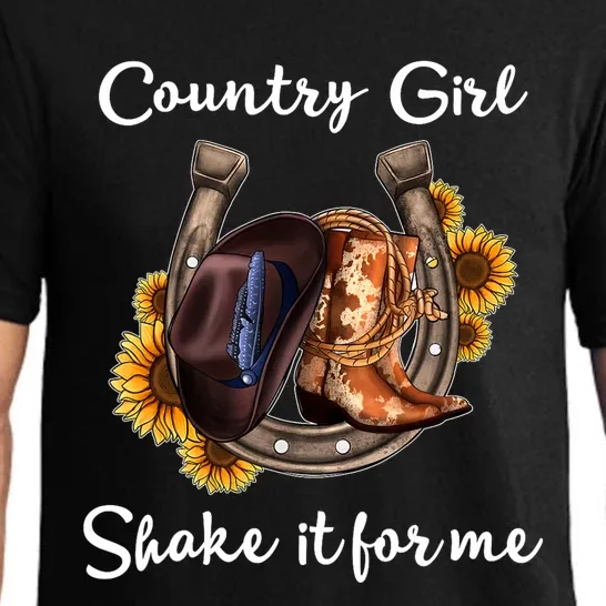 Shakes It For Me Country Music Cowgirl Boots Sunflower Pajama Set