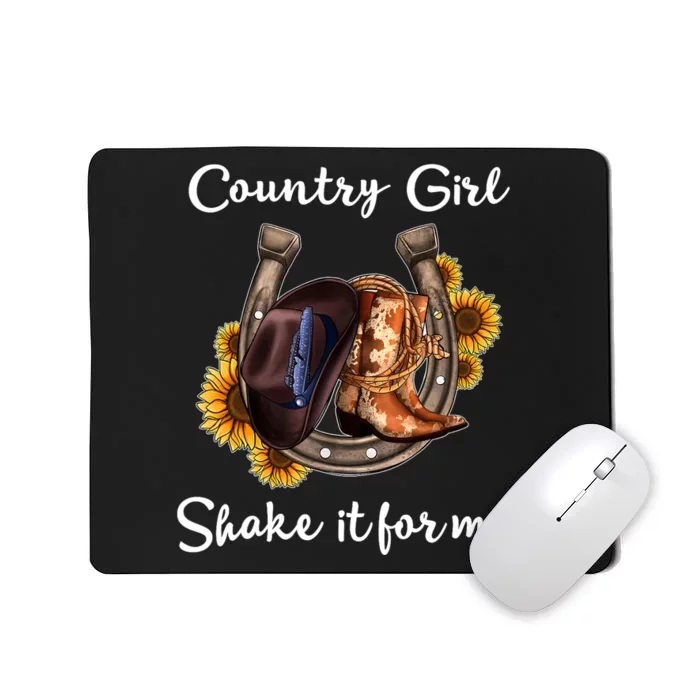 Shakes It For Me Country Music Cowgirl Boots Sunflower Mousepad