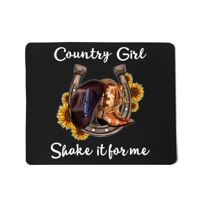 Shakes It For Me Country Music Cowgirl Boots Sunflower Mousepad