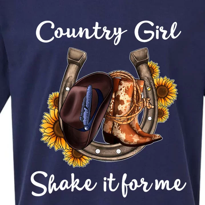 Shakes It For Me Country Music Cowgirl Boots Sunflower Sueded Cloud Jersey T-Shirt