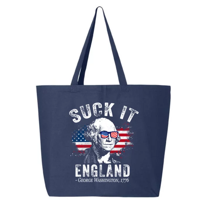 Suck It Funny England 4th Of July George Washington Funny 25L Jumbo Tote