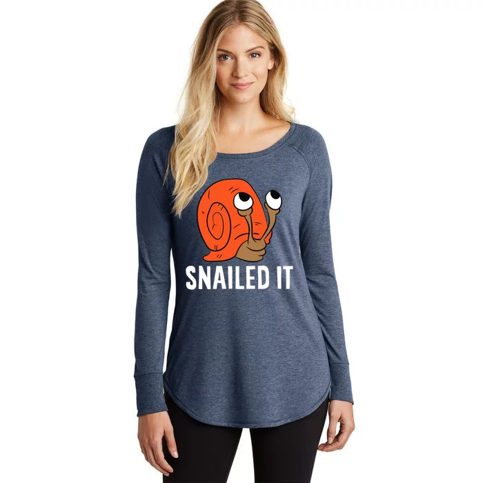 Snailed It Funny Snails Snail Lovers Women's Perfect Tri Tunic Long Sleeve Shirt